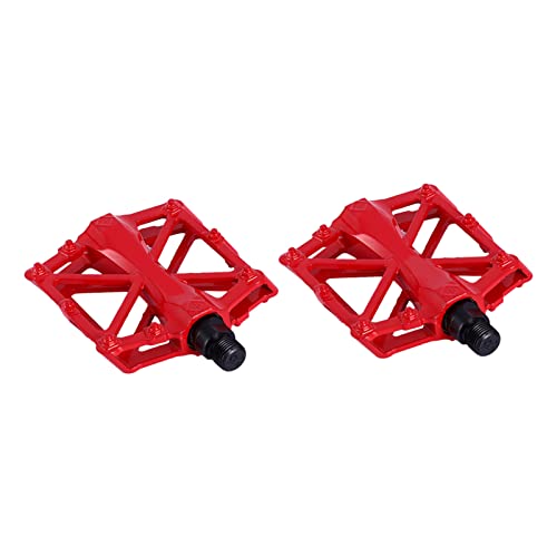 Prevessel 3 Helle Farben 1 Paar Langlebige Aluminiumpedale Anti-Rutsch-MTB-Fahrradpedal mit Flacher Plattform (Rot) von Prevessel