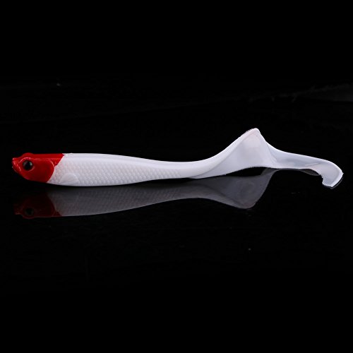 Prevessel 5 Stück 13 cm PVC Künstliche Weiche Angelköder Fischköder Tackle Bass Snakehead Forelle (Roter Kopf) von Prevessel