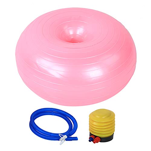 Prevessel 50 cm PVC rosa Donut-Form, dick, explosionsgeschützt, aufblasbar, Sitzübung, Yoga-Ball von Prevessel