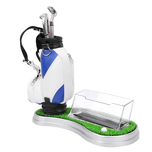 Prevessel Mini-Desktop-Golftasche, Stifthalter mit Golfstiften, Visitenkartenbox, Basis, Souvenir-Set, Geschenk von Prevessel