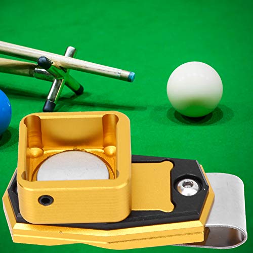 Prevessel Mini tragbare magnetische Billard-Kreidebox mit festem Clip, Billard-Sportzubehör (Gold) von Prevessel