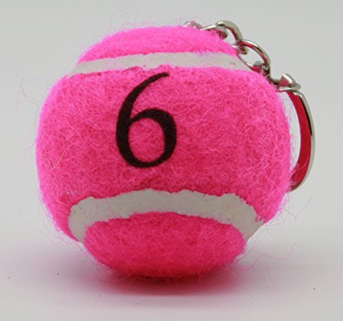Price's Number Tennisball-Schlüsselanhänger Nummer 6, Rosa von Price & Co
