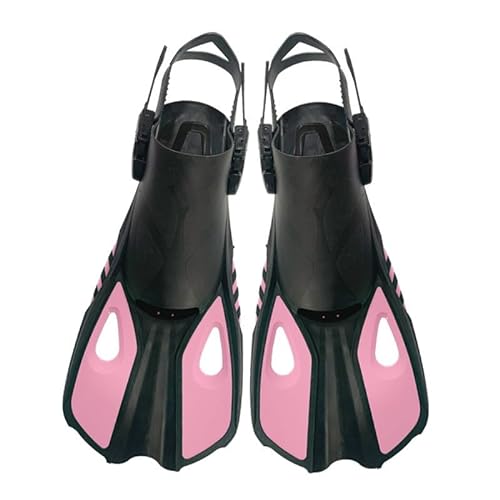 Verstellbare Schwimmflossen für Erwachsene, zum Tauchen, Schnorcheln, Tauchen, kurz, Pink (S/M) von PriceDumb