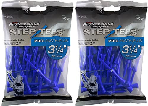 Pride Step Down Professional 3 1/4" Two-Piece Step Golf Tees 50 Count (2-Pack) von PrideSports