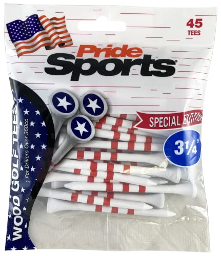 PrideSports Unisex-Erwachsene Star & Stripes Tees, 8,9 cm Golf, Weiß von PrideSports