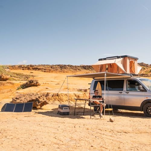 Prime Tech Hartschalen-Autodachzelt Utah L schwarz/beige - Aluminium-Leichtbau mit Automatiköffnung - 64 kg von Prime Tech