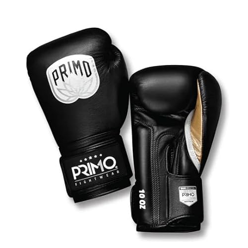 Primo Emblem 2.0 Boxhandschuhe - Leder (Schwarz, 14 oz) von Primo Fightwear