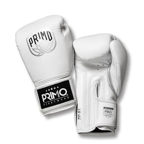 Primo Emblem 2.0 Boxhandschuhe - Leder (Weiss, 14 oz) von Primo Fightwear