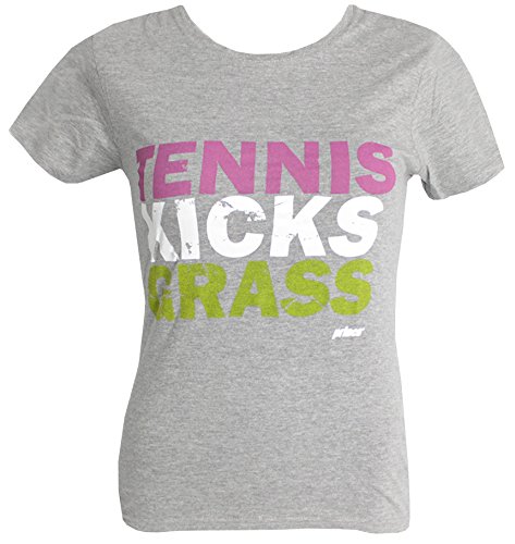 Prince Tennis Kicks Grass w Tennis Shirt, Damen XS grau von Prince