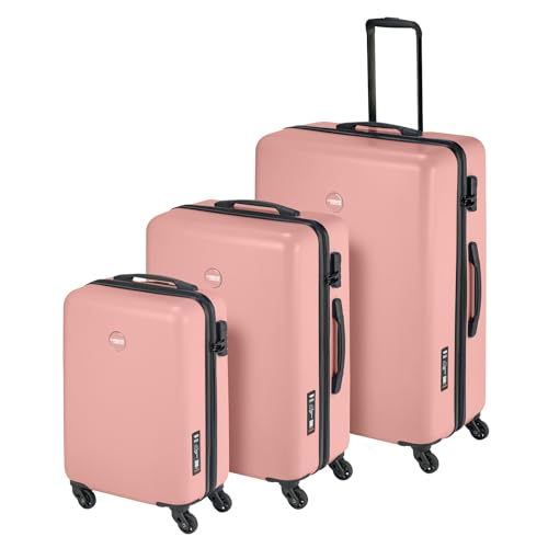 Koffer Set - PT01 - Reiskoffer mit 4 Rollen - Peony Pink Rosa - Dreiteilige Kofferset - Koffer & trolleys - hartschalenkoffer von Princess Traveller