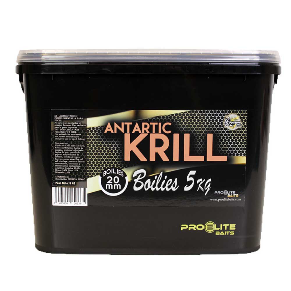 Pro Elite Baits Antartic Krill Gold 5kg Boilie Schwarz 20 mm von Pro Elite Baits