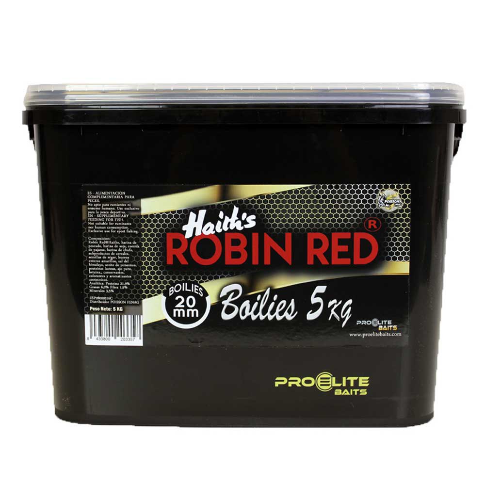 Pro Elite Baits Robin Red Gold Bucket 5kg Boilie Schwarz 20 mm von Pro Elite Baits
