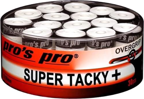 Pro's Pro Super Tacky Overgrip 30 STK. Griffbänder für Tennis, Badminton, Squash, Weiß von Pro's Pro