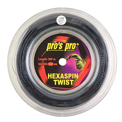 PROS PRO Hexaspin Twist Tennissaite - 200m Rolle - 1.20mm - Schwarz von P3 International