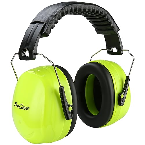 ProCase Gehörschutz Ohrenschützer Lärmschutz Kopfhörer Schallschutz Safety Ear Muffs NRR 32dB Hörschutz Ohrenschutz Kapselgehörschutz für Schießsport Bau Holzarbeiten -Neonyellow von ProCase