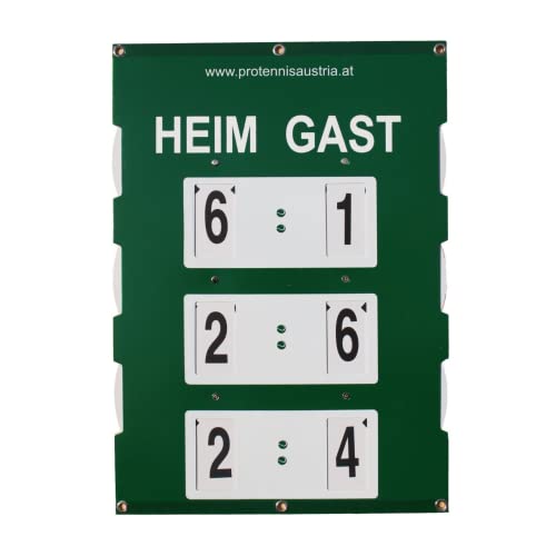 ProTennisAustria Tennis Spielstandsanzeige - Medium 82x58 cm - Tennis Scoreboard Grün - Zähltafel/Anzeigetafel für den Tennisplatz - Tennis Zähler von ProTennisAustria