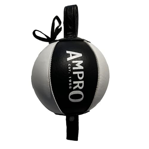 AMPRO Itty Bitty Micro Reaction Pro Ball – Schwarz/Weiß – 12,7 cm / Doppelendtasche / Boden- bis Deckenkugel von Ampro