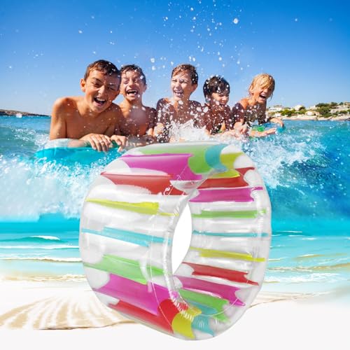Aufblasbares Wasserrad,47 Zoll Simming Pool Wasserrad,Aufblasbarer Rollen Schwimmer,Farbe Riese Schwimmbad-Spielzeug mit Luftpumpe für Kinder und Erwachsene,Wasserspielzeug Kind Wasserpartys von Probuk