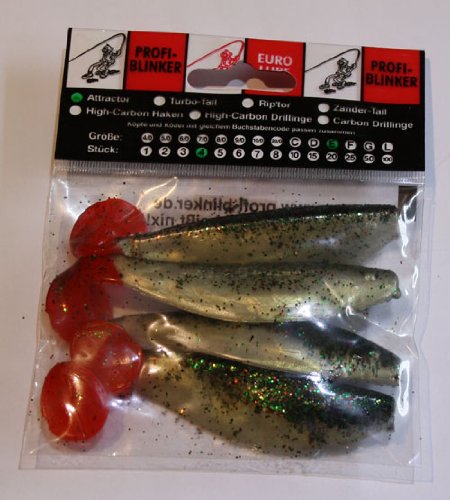 Profi Blinker Gummifisch-Attractor, 4er Pack, Größe E, Perlmutt-weiß, Gerollt Spitze Profi Blinker Gummifisch-Attractor, 4er Pack, Größe E, Perlmutt-weiß, Gerollt Spitze von Profi Blinker