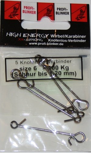 Profi Blinker Knotenlos-Verbinder 5er Gr.: 6 Schnur bis 1,20mm 100kg High Energi von Profi Blinker