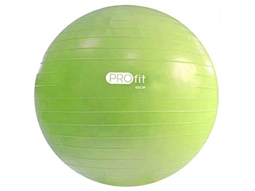 Profit DK2102 Gymnastikball Pilates Ball 55cm / 65cm / 75 cm mit GRATIS Pumpe # Anti-Burst Sitzball für Yoga Exercise Fitness Physiotherapie (Grün, 65 cm) von Profit DK2102
