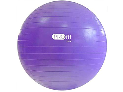 Profit DK2102 Gymnastikball Pilates Ball 55cm / 65cm / 75 cm mit GRATIS Pumpe # Anti-Burst Sitzball für Yoga Exercise Fitness Physiotherapie (Lila, 75 cm) von Profit DK2102