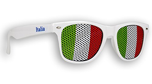 Promo Trade 10 x - Fanbrille - Sonnenbrille – Italien - Brille - Weiß - Grün Weiß Rot - Italy - Italia - Fan Artikel von Promo Trade