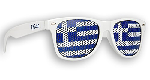 Promo Trade 10 x - Fanbrille - Sonnenbrille – Griechenland - Brille - Weiß - Weiß Blau - Greece - Ελλάς - Fan Artikel von Promo Trade