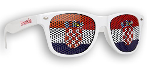 Promo Trade 10 x - Fanbrille - Sonnenbrille – Kroatien - Brille - Weiß - Rot Weiß Blau - Croatia - Hrvatska - Fan Artikel von Promo Trade
