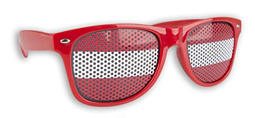 Promo Trade Fanbrille Österreich - Austria - Sonnenbrille – Brille Austria – Rot - Fan Artikel von Promo Trade