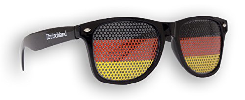 Promo Trade WM Fanbrille - Deutschland schwarz Doppellogo - Sonnenbrille - Fan Artikel von Promo Trade