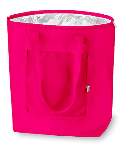 PromotionGift - Wiederverwendbare Faltbare Kühltasche, Einkaufen, Strandtasche leicht und langlebig, mit Innenfutter aus Aluminium für perfekte Kühlfunktion - 25L (Magenta) von PromotionGift