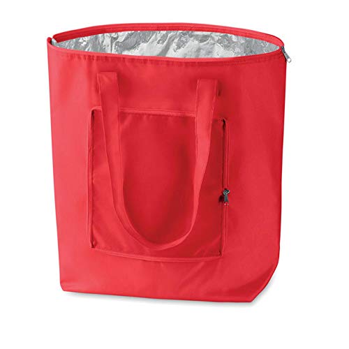PromotionGift - Wiederverwendbare Faltbare Kühltasche, Einkaufen, Strandtasche leicht und langlebig, mit Innenfutter aus Aluminium für perfekte Kühlfunktion - 25L (rot) von PromotionGift