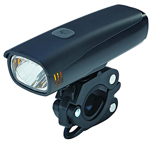 Prophete Fahrradbeleuchtung, LED-Batterie-Scheinwerfer, 50/25 Lux OSRAM LED, Li-Ion mit USB aufladbar, seitliche Beleuchtung, Farbe schwarz von Prophete