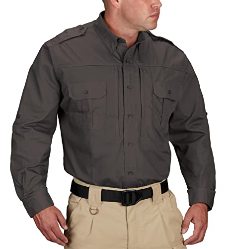 Propper Herren Popeline Tactical Shirt Taktisches Hemd Langarm, Anthrazit, L EU von Propper