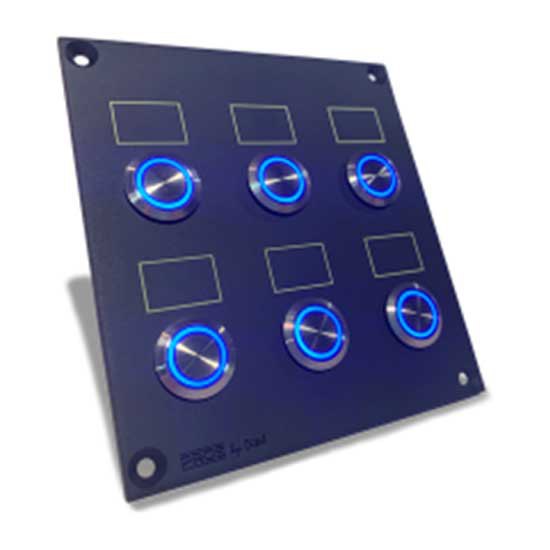 Pros 2 Switches+4 Push Button Mounted Plate Blau von Pros