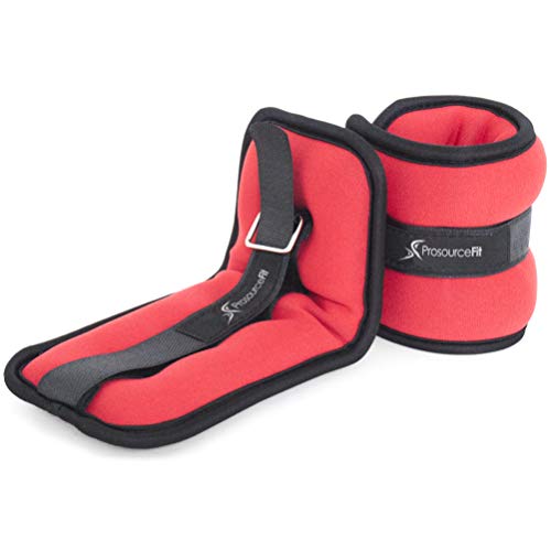 ProSource Knöchel Handgelenk Gewichte Set von 2, verstellbar Comfort Fit, 1 bis 5 LB für Damen, Herren oder Kinder, 1.5 Lb, Red-1.5lb von ProsourceFit