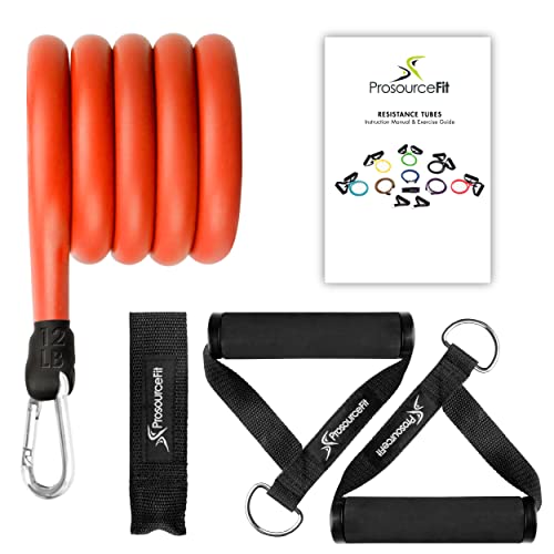 ProsourceFit Single Stackable Resistance Bands with Door Anchor and Exercise Guide, 8-12 LB, Heavy Duty Fitness Tube for Full-Body Exercises and Home Workouts, Red ProsourceFit Single Stackable Resistance Bands with Door Anchor and Exercise Guide, 8-12 LB, Heavy Duty Fitness Tube for Full-Body Exercises and Home Workouts, Red von ProsourceFit