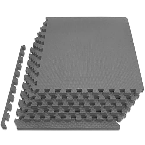 ProsourceFit Unisex-Erwachsene ps-2999-extp-grey Exercise Puzzle Mat 0.75 & 1-in, Grau, 3/4 inch-24 Sq Ft-6 Tiles von ProsourceFit