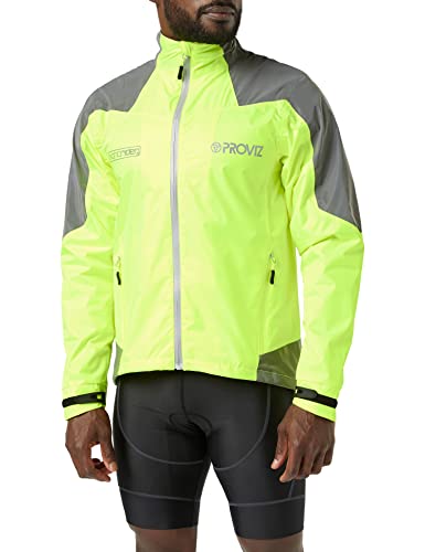 Proviz Nightrider Herren Fahrradjacke, wasserdicht S gelb von Proviz