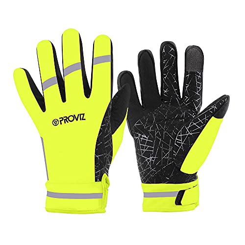 Proviz Herren Sportive Waterproof Cycling Gloves wasserdichte Fahrradhandschuhe, Neongelb, XL von Proviz