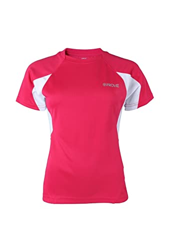 Proviz Klassisches Damen-Sport-T-Shirt, kurzärmelig, reflektierend, atmungsaktiv, für Laufen/Radfahren von Proviz
