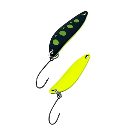 Beast Forellen Spoon - 3 g - Trout Fishing Spoon - UL-Angeln (Mattschwarz - Neongelb) von Psarás