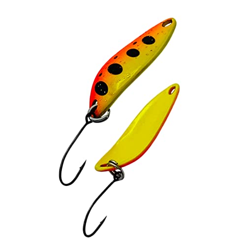Beast Forellen Spoon - 3 g - Trout Fishing Spoon - UL-Angeln (gelb, orange - gelb) von Psarás
