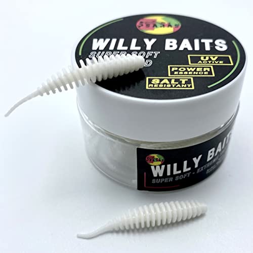 Psarás Forellen Aroma Softbaits Set Box - 38 mm - Trout Fishing Baits - Willy Baits (Weiss) von Psarás