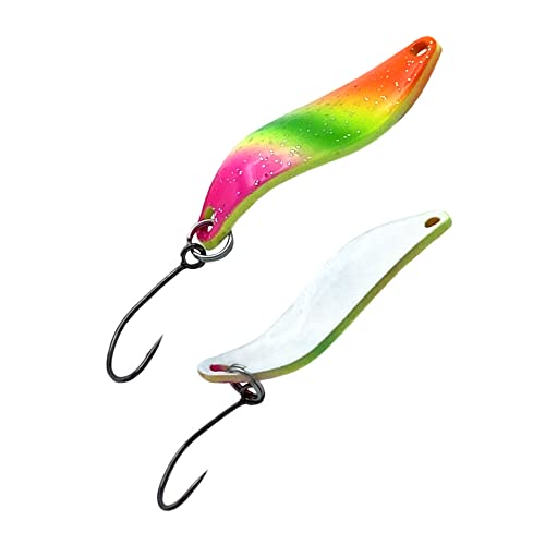 Sinderella Forellen Spoon - 5 g - Trout Fishing Spoon - UL-Angeln (pink, grün, orange - Weiss) von Psarás