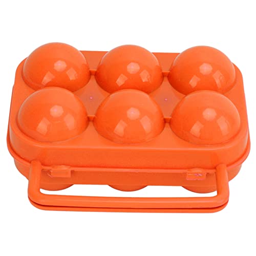 Psytfei Eierhalter, Eieraufbewahrung, Tragetasche, Tragbar, ABS, 6 Gitter, Eierbox, Eierbehälter Für Die Lagerung von Eiern Im Innen- Und Außenbereich(orange) von Psytfei