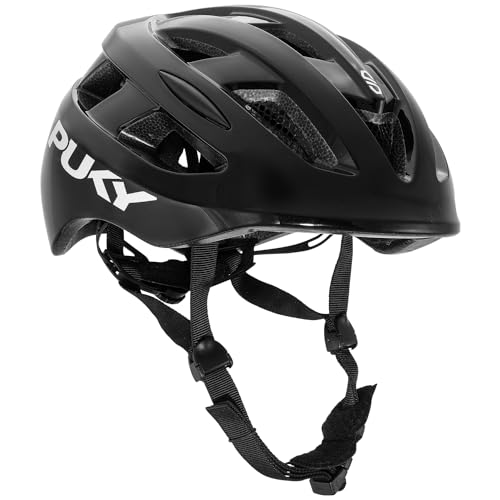 PUKY Helmet S Schwarz | Kinder Fahrradhelm 48-55 cm | Leichtgewicht 220g | Maximaler Schutz & Belüftung | 360° Sichtbarkeit durch Licht-Modul | Ideal für Sicherheit und Komfort auf dem Fahrrad von Puky