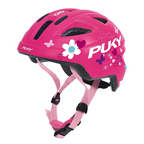 PUKY PH 8 Pro-S | Fahrradhelm für Kinder | Größe S - 45-51 cm | mit integriertem Insektenschutz | Farbe Pink mit Flower-Design von Puky