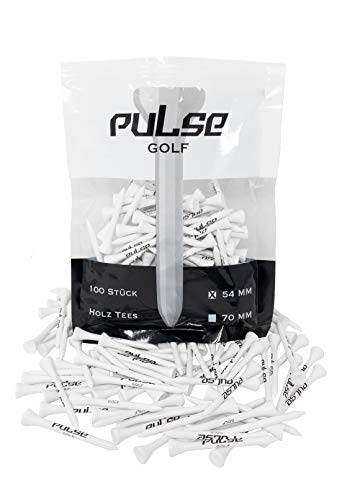 Premium Holz Golf Tee - 100 Stück (Weiß, 54) … von PulseGolf